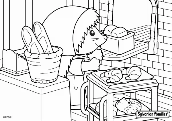 Sylvanian Families Bakery Colouring Sheet